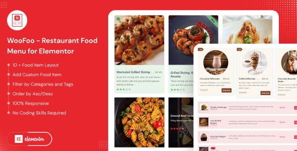 Transform your eatery's digital menu with WooFoo Restaurant Food Menu for Elementor. Easy customization and stunning visuals await. Join Bevaultx now!