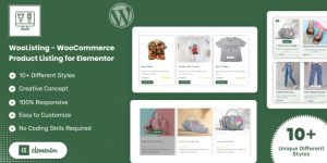 Revolutionize your WooCommerce product display with WooListing for Elementor. Enjoy endless customization