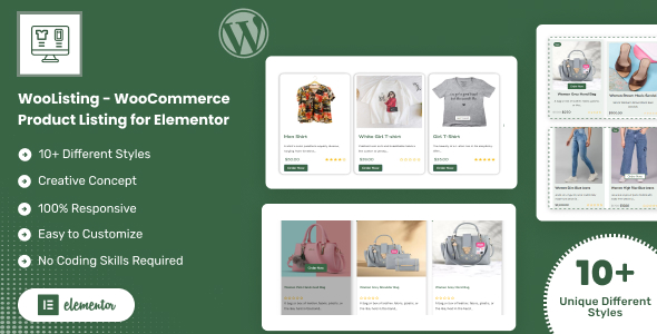 Revolutionize your WooCommerce product display with WooListing for Elementor. Enjoy endless customization