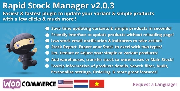 Easily manage stock across multiple warehouses with WooCommerce Rapid Stock Manager. Enjoy real-time updates