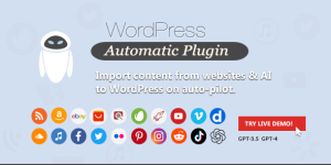 WordPress Automatic Plugin posts from almost any website to WordPress automatically. It can import from popular sites like Youtube and Twitter utilizing their APIs or from any website of your choice using its scraping modules.