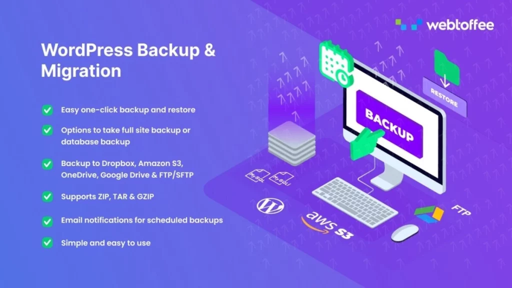 WordPress Backup and Migration has Never Been Easier The simplest and fastest backup and migration plugin for WordPress