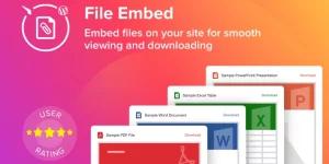 WordPress File Embed plugin by Elfsight is the most convenient tool for you to add a file on the pages of your site. It’s easy to upload any popular format of file: PDF