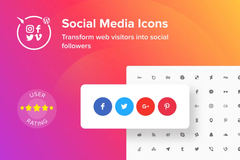 Social Media Icons plugin is a stylish