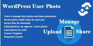 WordPress User Photo plugin includes many features that help users manage their photos easily. Support for your members in uploading and sharing their photos to other external website.