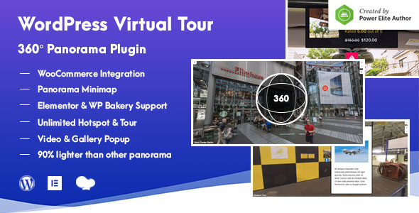 WordPress Virtual Tours Plugin is a premium WordPress plugin that gives you the ability to create beautiful 360 Panorama and Virtual Tours easily. No need for programming knowledge.