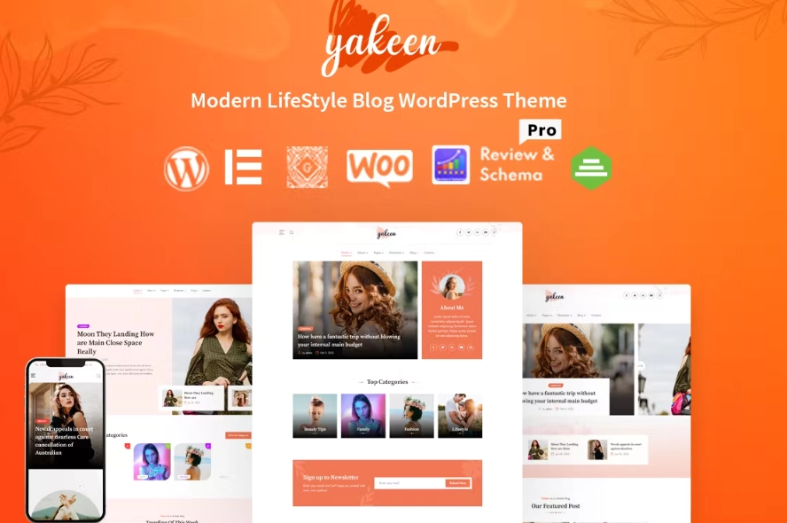 Yakeen - Lifestyle Blog WordPress Theme Yakeen is distinctly refined news and blog theme for WordPress bloggers. It is as flexible as it is modern and dynamic. And by getting this theme