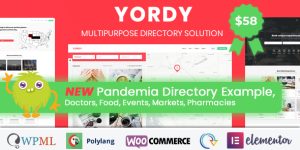 Yordy Complete Multipurpose All in One WordPress Directory listings theme for a business directory