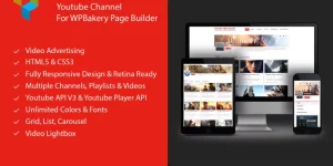 One Click Demo Import Video Advertising HTML5 VIDEO AD GOOGLE ADSENSE IMAGE AD Video Play Mode PLAY MODE: POPUP PLAY MODE: INLINE PLAY MODE: YOUTUBE Pagination INFINITE SCROLL LOAD MORE BUTTON PREV/NEXT BUTTON SHOWCASE Multiple Channels