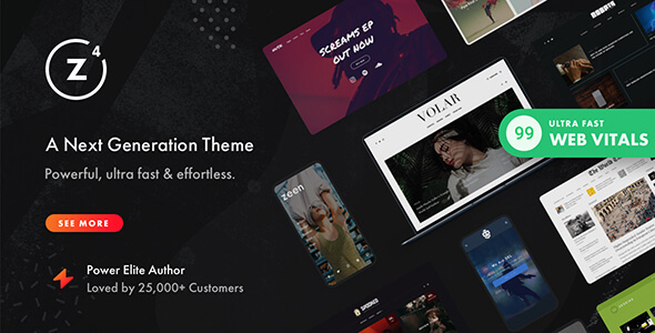 Create a vibrant magazine website with Zeen Next Generation Magazine WordPress Theme. Fast