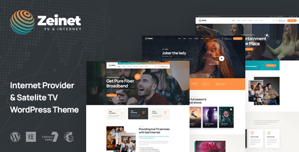 Zeinet is a colorful  modern Internet Provider  Satellite TV WordPress Theme. Which fits all kinds of Internet Service Providers