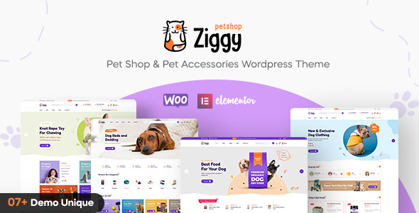 Transform your pet shop website with Ziggy – a premium WordPress theme! Fast