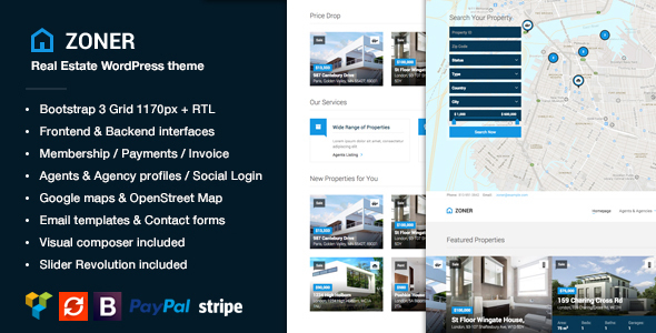 Zoner It’s a new Real Estate WordPress theme with unique functionality