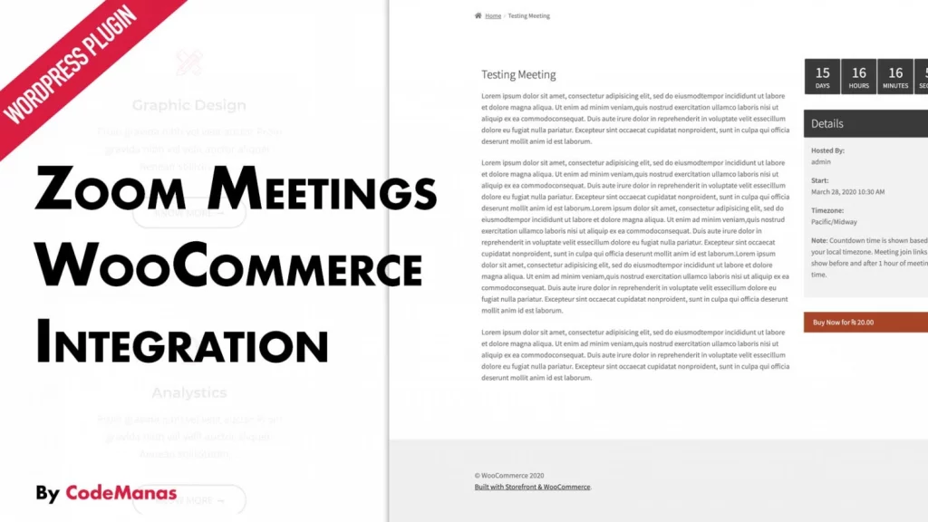 Zoom Meetings for WooCommerce allows you to automate your zoom meetings directly from your WordPress dashboard by linking zoom meetings to your WooCommerce products automatically.