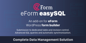 eForm Easy SQL is an addon for our eForm – WordPress Form Builder plugin. It allows you to directly export submissions to a dedicated database table on the go. Easy SQL Addon works alongside with eForm