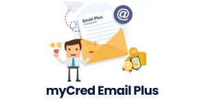 myCred Email Plus has a robust tag library that enables you to send conditional emails to your users