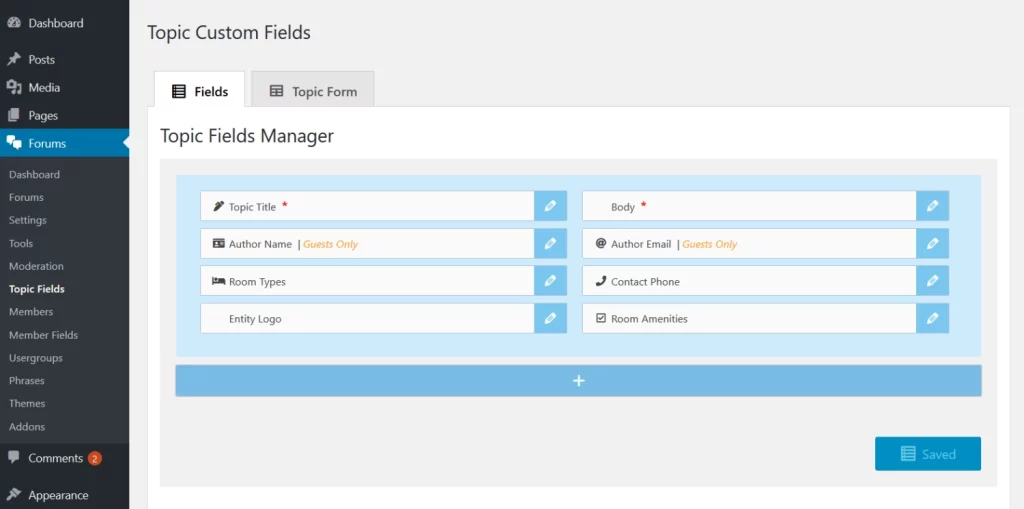 wpForo – Topics Custom Fields addon allows you to create custom forms with different set of custom fields for different forums and usergroups. Having different custom fields in a topic form of different forums you can use each of your forums for different purposes. This addon includes all necessary features…